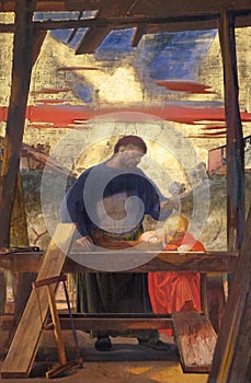 Altarpiece of saint Joseph the Worker in the Basilica di San Lorenzo in Florence photo