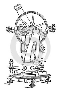 Altazimuth Theodolite vintage illustration