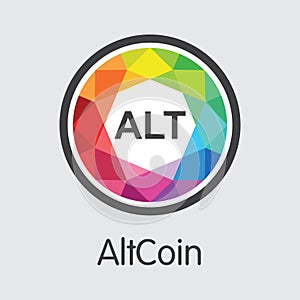 Altcoin Blockchain Cryptocurrency - Vector Web Icon.