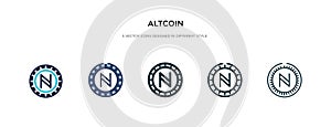 Altcoin icon in different style vector illustration. two colored and black altcoin vector icons designed in filled, outline, line