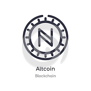 altcoin outline icon. isolated line vector illustration from blockchain collection. editable thin stroke altcoin icon on white