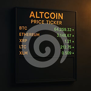 Altcoin price ticker with dark UI photo