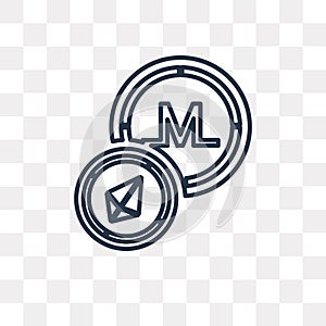 Altcoin vector icon isolated on transparent background, linear A