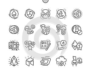 Altcoin Well-crafted Pixel Perfect Vector Thin Line Icons 30 2x Grid for Web Graphics and Apps.