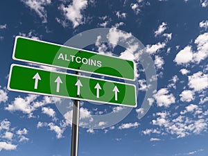 Altcoins traffic sign photo