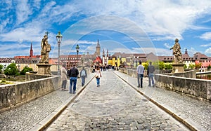 Alte Mainbrucke in the historic city of Wurzburg, Bavaria, Germany