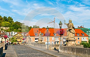 Alte Mainbrucke, the old bridge across the Main river in Wurzburg, Germany photo