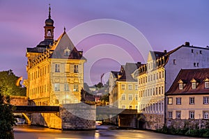 The Alte Rathaus and the river Regnitz in Bamberg