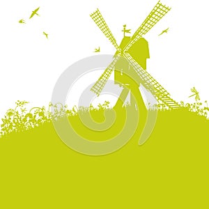 Old windmill on a hill