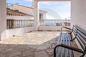 Altea old town with narrow streets and whitewashed houses. Architecture in small picturesque village of Altea near