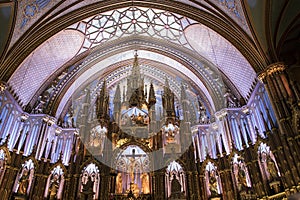 Alter inside Basilica of Notre Dame, Montreal, Quebec, Canada. i