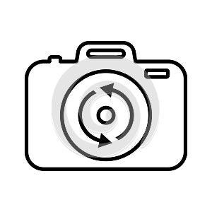 Alteration, camera, change icon. Line icon, outline symbol