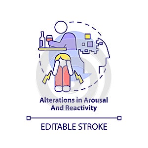 Alterations in arousal and reactivity concept icon photo