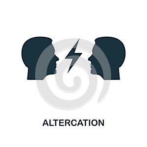 Altercation icon. Monochrome style design from business ethics icon collection. UI and UX. Pixel perfect altercation icon. For web