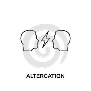 Altercation icon. Thin line design symbol from business ethics icons collection. Pixel perfect altercation icon for web design,