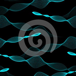 Alternating Abstract Teal Lines Seamless Wave Pattern photo