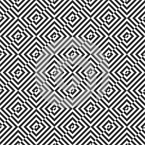 Alternating black and white diagonally cut squares