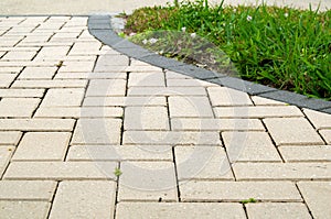 Alternating rectangular pavers photo