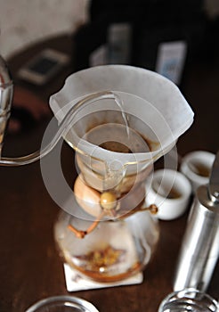 Alternative brewing of coffee in a paper filter
