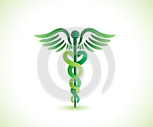 Green Caduceus Medical Symbol photo