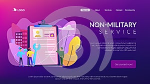 Alternative civilian service concept landing page.