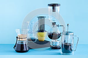 Alternative coffee brewing methods, chemex, pour over coffee maker, aeropress, french press, filter coffee, siphon