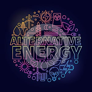 Alternative energy colorful illustration