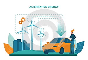 Alternative energy concept. Idea of ecology frinedly power