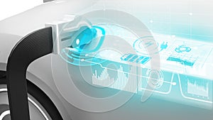 Alternative energy concept smart car battery charger EV charging station