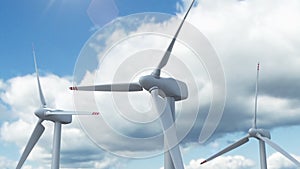 Alternative energy farm with windmills and wind turbine
