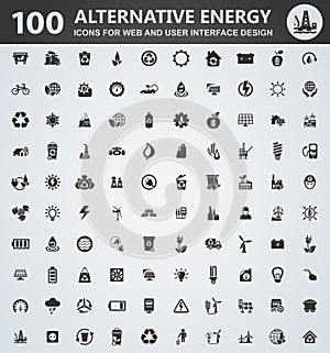 Alternative energy icons set