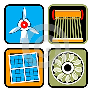 Alternative Energy Sources Icon Set