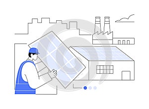 Alternative energy sources use in manufacturing abstract concept vector illustration.