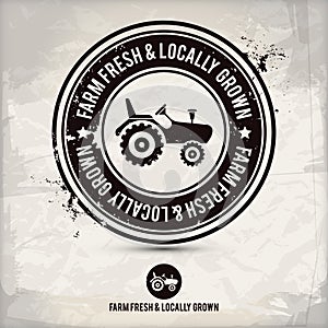 Alternative farm fresh & locally grown stamp photo