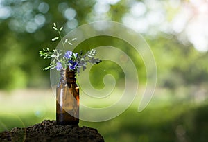 Alternative medicine, aromatherapy - bottle. photo