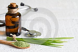 Alternative medicine concept with diet supplements