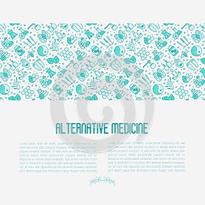 Alternative medicine concept with thin line icons