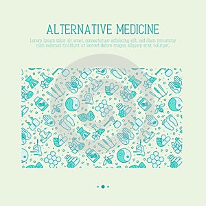 Alternative medicine concept with thin line icons