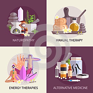 Alternative Medicine Design Concept Set