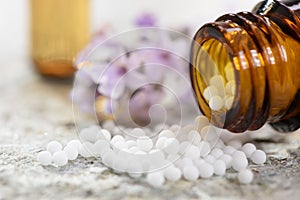 Alternative medicine with herbal and homeopathic pills