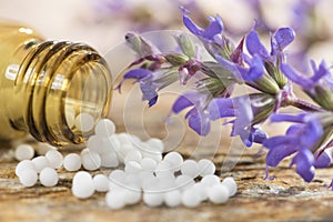 Alternative medicine with herbal and homeopathic pills