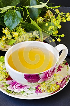 Alternative Medicine. Herbal Therapy. Lime blossom tea