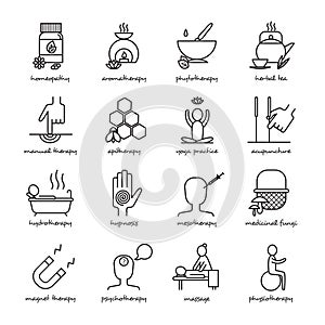 Alternative Medicine Icons Set