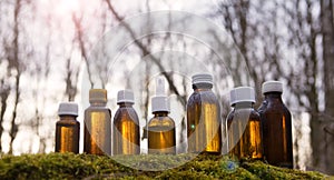 Alternative Medicine - set brown bottle photo