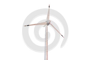 Alternative renewable energy generation, green energy concept. wind turbine isolated on white background