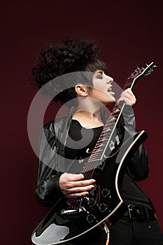 Alternative rock girl with guitar