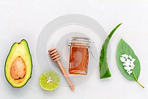 Alternative skin care and scrub fresh avocado.