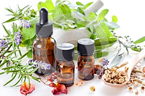 Alternative therapy with herbs and essential oils