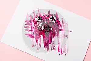 Alternative Valentine`s day painted pink heart