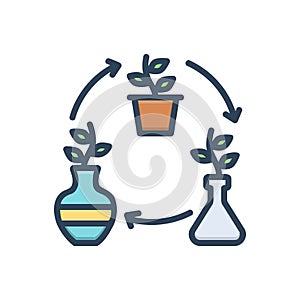 Color illustration icon for Alternatively, plant and environmental photo